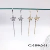 Light luxury, fashionable, versatile and high-end, full diamond maple leaf tassel ear hooks, exquisite, simple and unique, slimming earrings for women Specification image